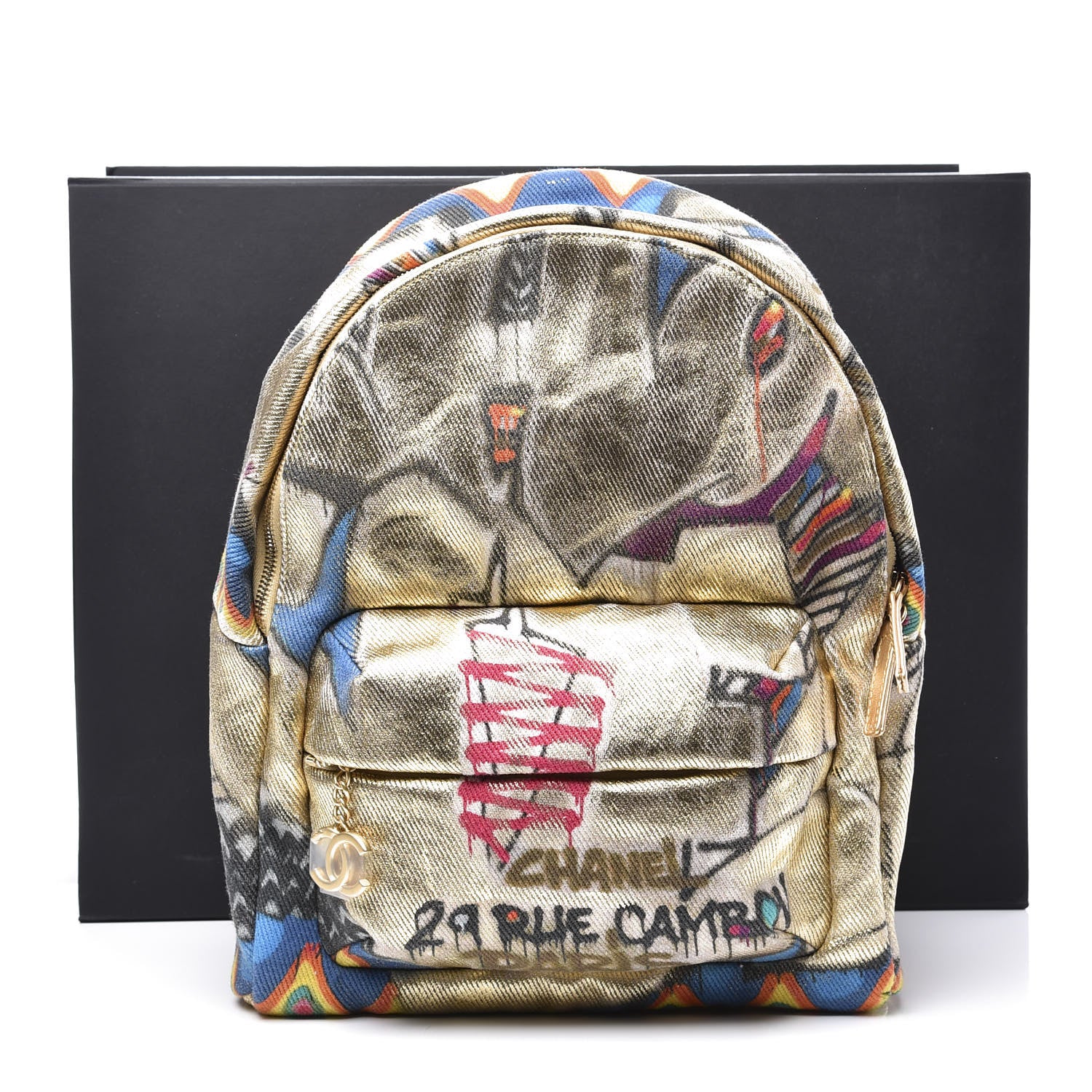 Chanel Graffiti Printed Canvas Street Spirit Backpack Multicolor 11 of 11