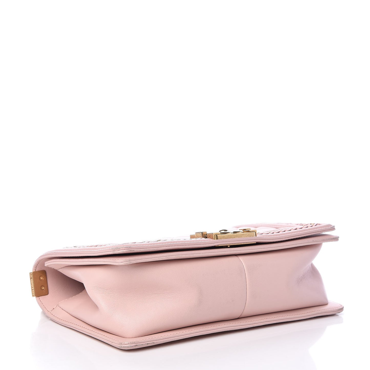 Lambskin Quilted Medium Chain Detail Boy Flap Light Pink