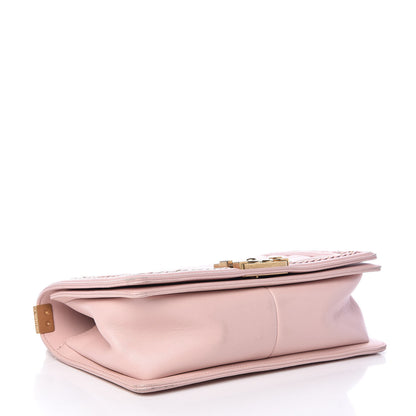 Chanel Lambskin Quilted Medium Chain Detail Boy Flap Light Pink 4 of 19