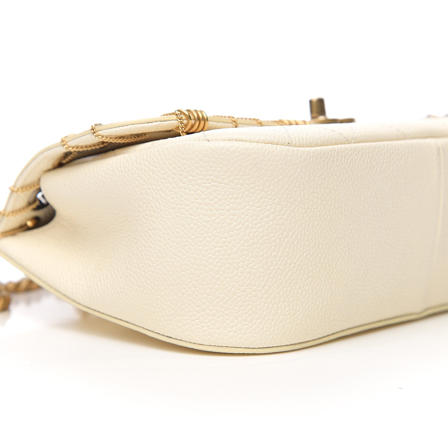 Chanel Caviar Quilted Grommet Embellished Small Piercing Chic Flap Bag Ivory 7 of 9