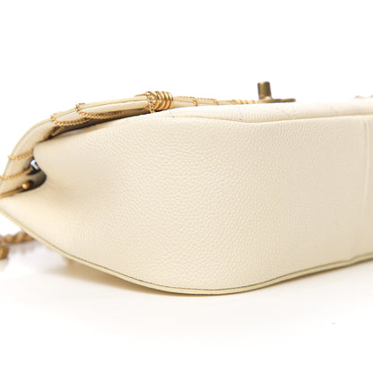 Chanel Caviar Quilted Grommet Embellished Small Piercing Chic Flap Bag Ivory 7 of 9