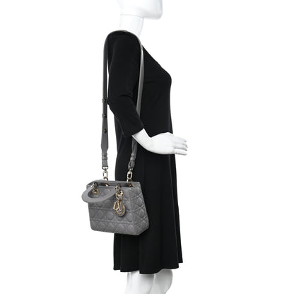 Christian Dior Lambskin Cannage Small Lucky Badges My Lady Dior Grey 2 of 10