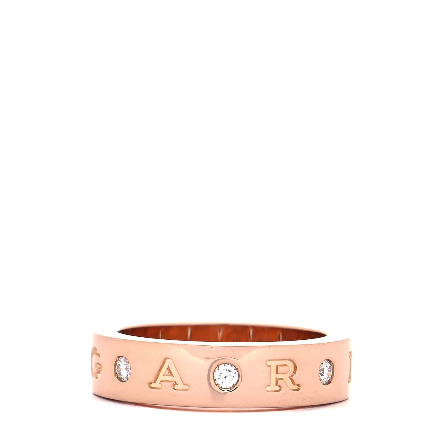 Bulgari 18K Rose Gold 7 Diamond BVLGARI BVLGARI Band Ring 53 6.5 3 of 5