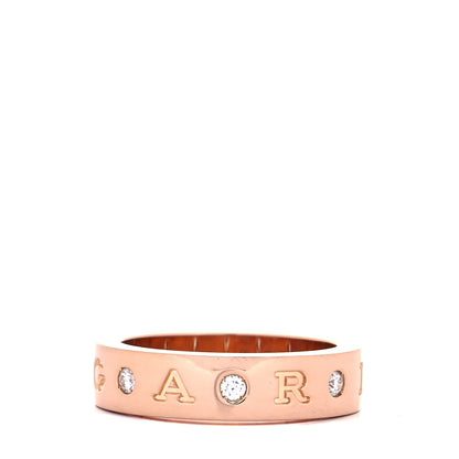 Bulgari 18K Rose Gold 7 Diamond BVLGARI BVLGARI Band Ring 53 6.5 3 of 5