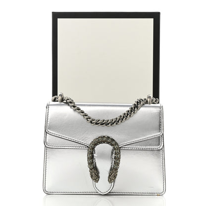 Gucci Metallic Calfskin Crystal Mini Dionysus Shoulder Bag Silver 13 of 13