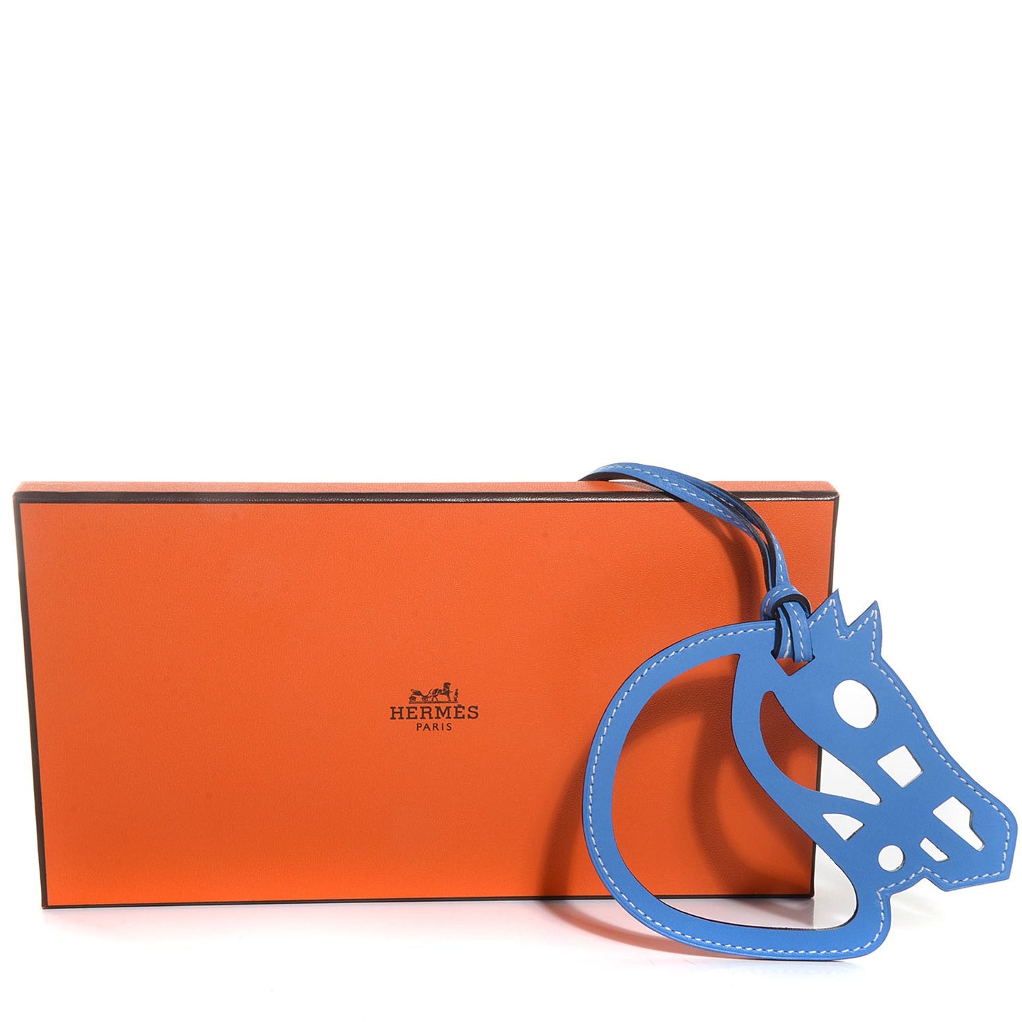Veau Swift Paddock Cheval Horse Bag Charm Bleu Paradis