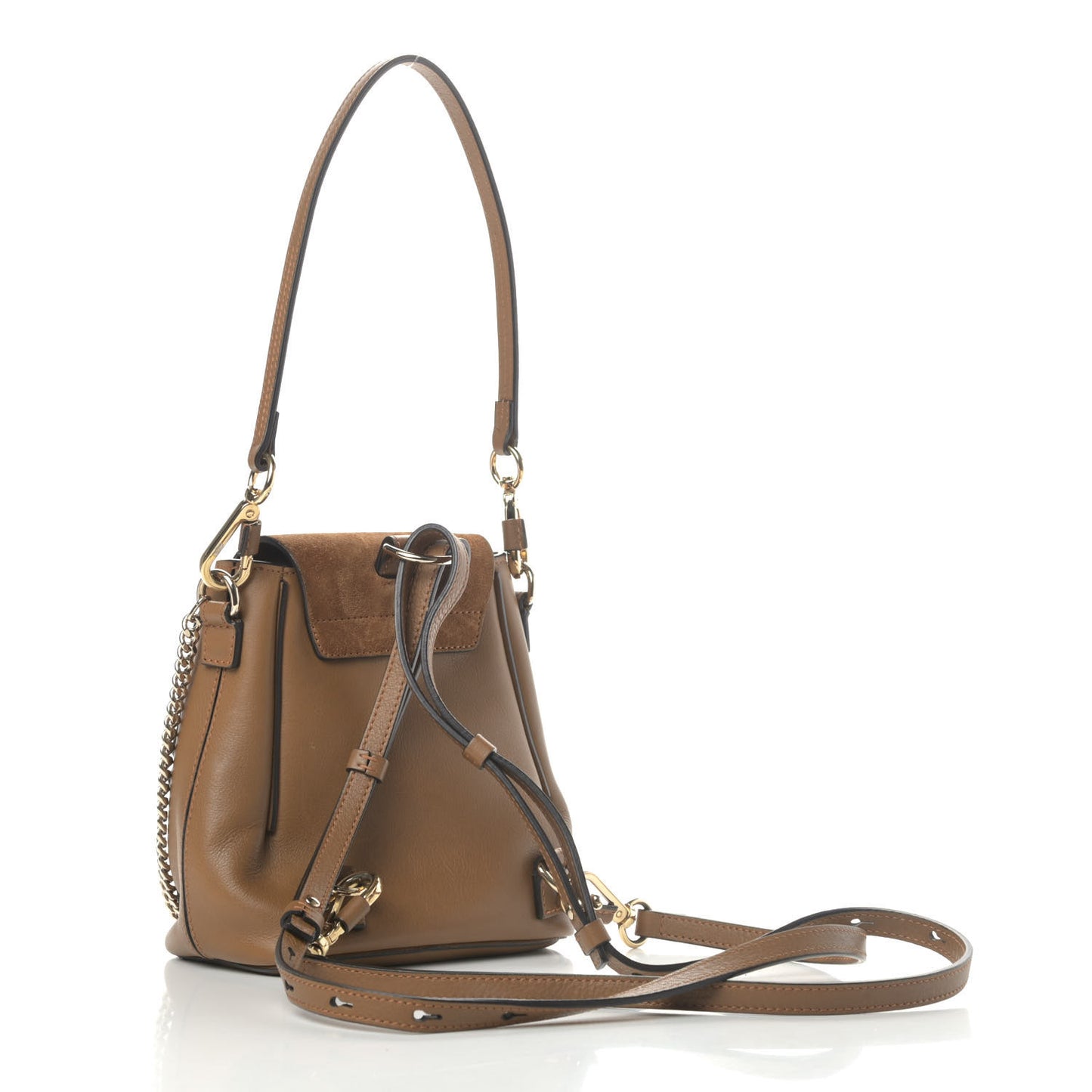 Suede Calfskin Mini Faye Backpack Nut