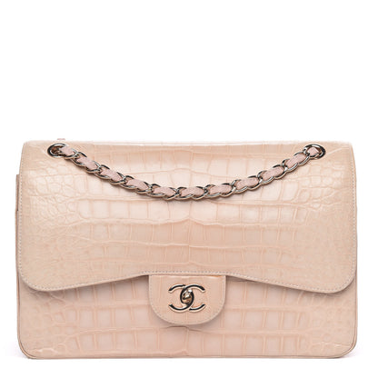 Chanel Alligator Jumbo Double Flap Light Pink 1 of 16