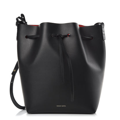 Mansur Gavriel Vegetable Tanned Calfskin Bucket Bag Black Flamma 1 of 10