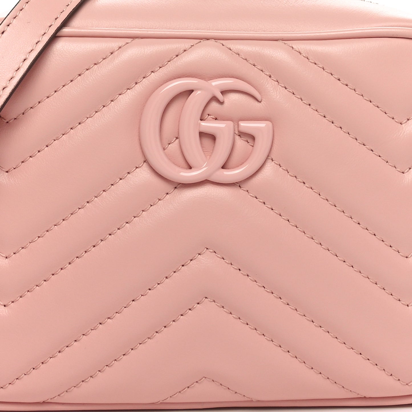 Calfskin Matelasse Monochrome Mini GG Marmont Chain Shoulder Bag Perfect Pink