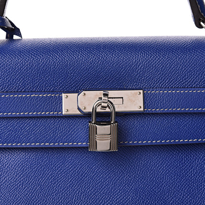 Hermes Epsom Candy Kelly Retourne 32 Bleu Electrique Mykonos 8 of 10