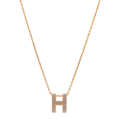 Hermes Lacquered Gold Pop H Pendant Necklace Marron Glace 1 of 7