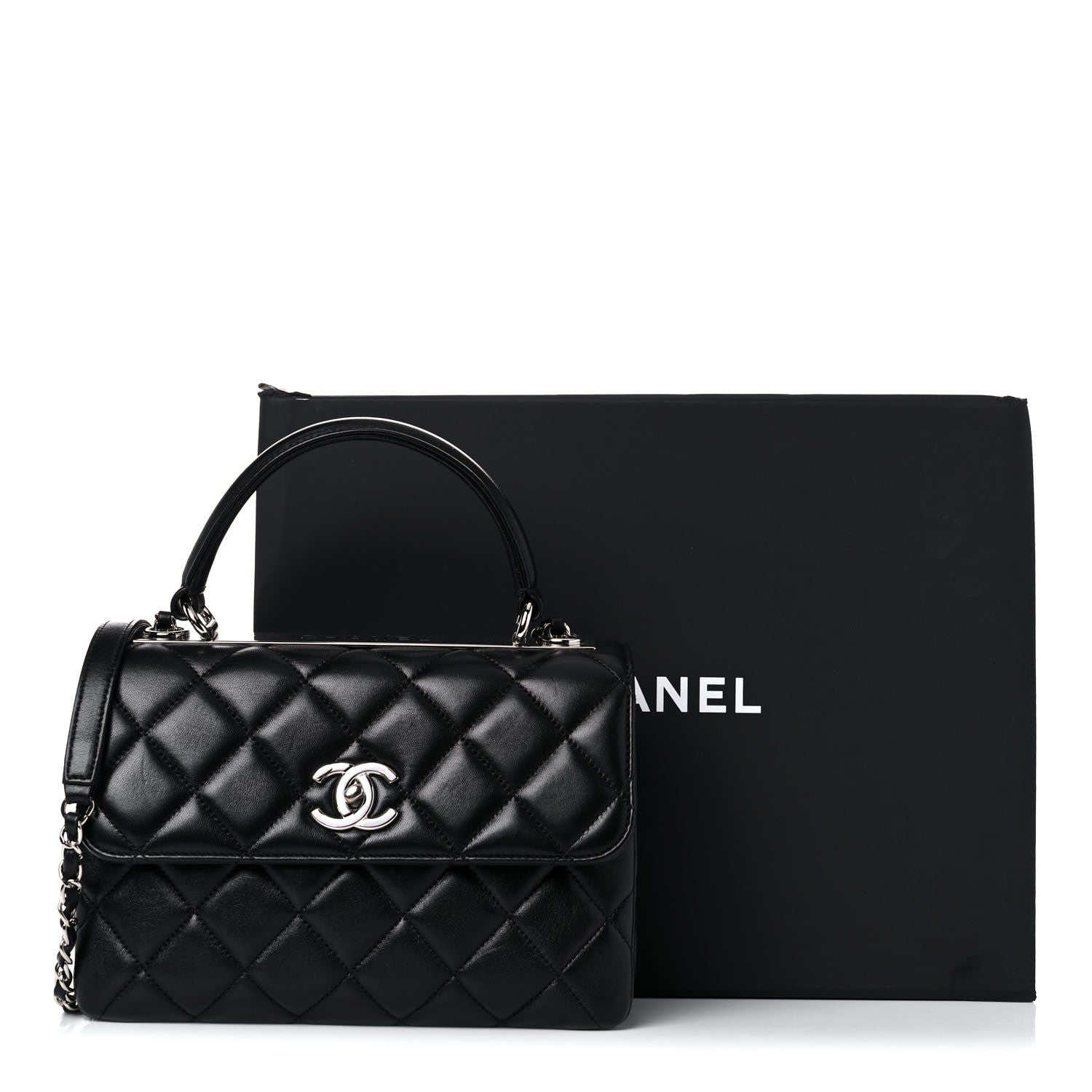 Chanel Lambskin Quilted Small Trendy CC Dual Handle Flap Bag Black 17 of 17