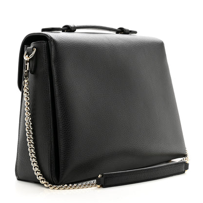 Gucci Dollar Calfskin Medium Interlocking G Top Handle Shoulder Bag Black 3 of 10