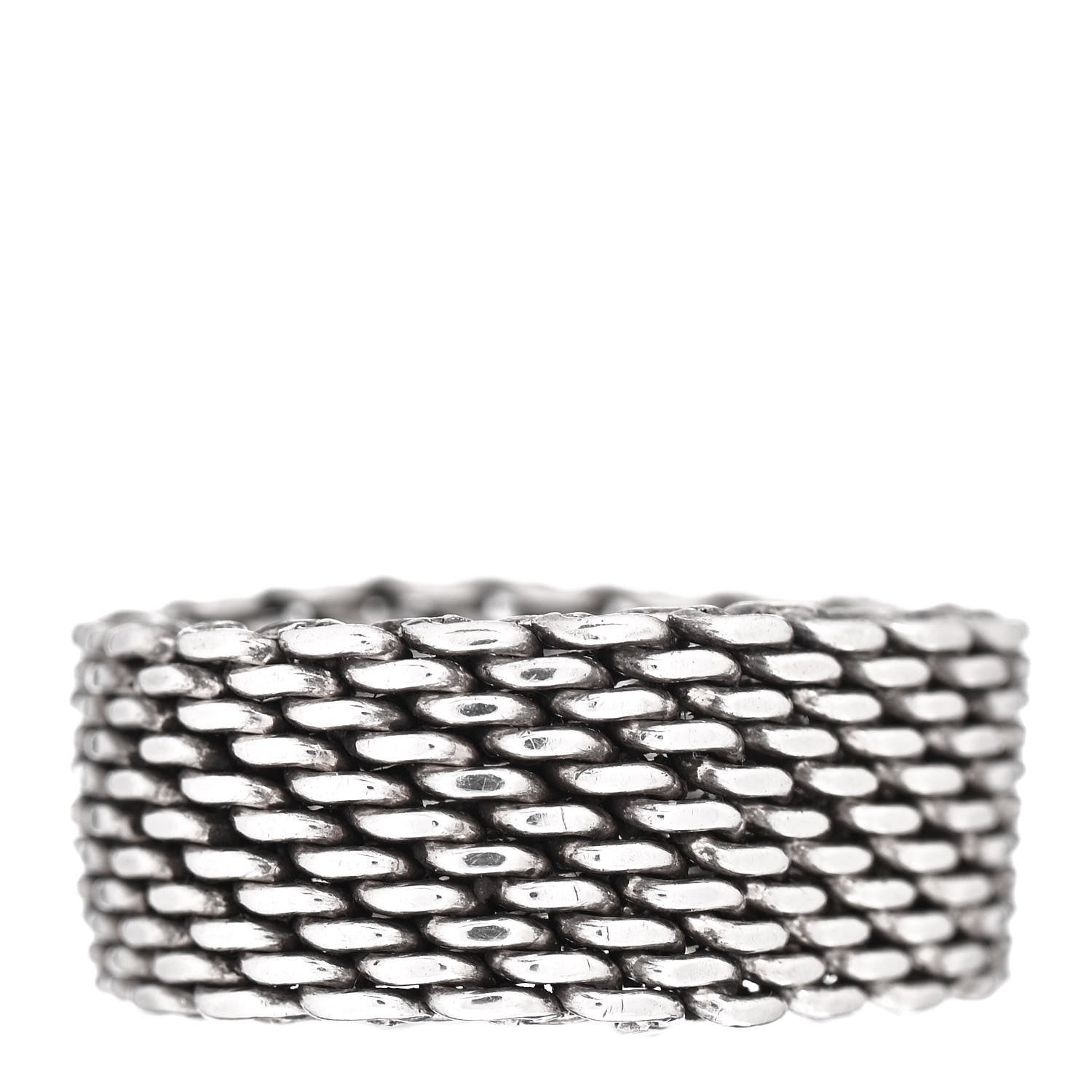 Tiffany Sterling Silver Somerset Mesh Ring 57 8 1 of 4