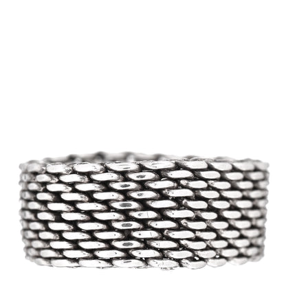 Tiffany Sterling Silver Somerset Mesh Ring 57 8 1 of 4