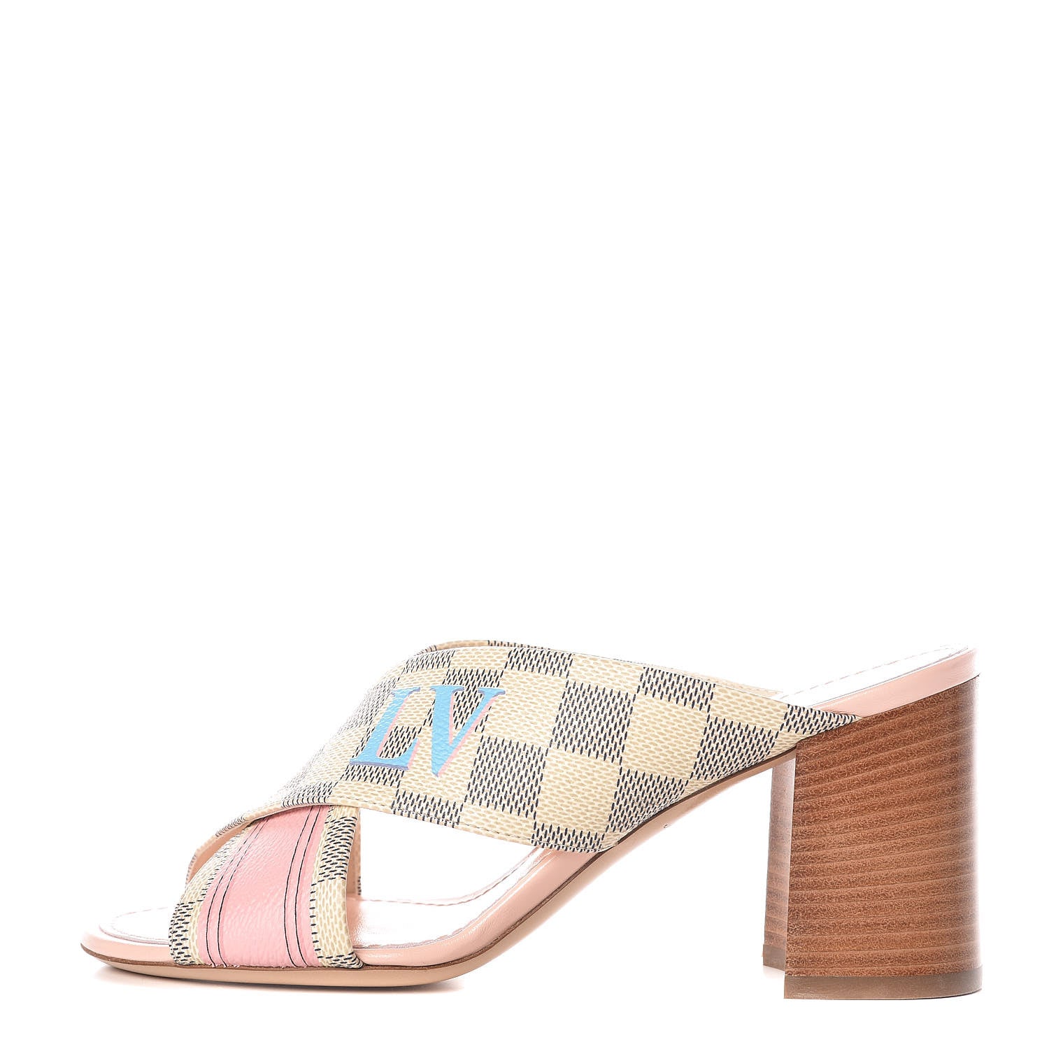 Louis Vuitton Damier Azur Panorama Mules 36 Pink 1 of 9