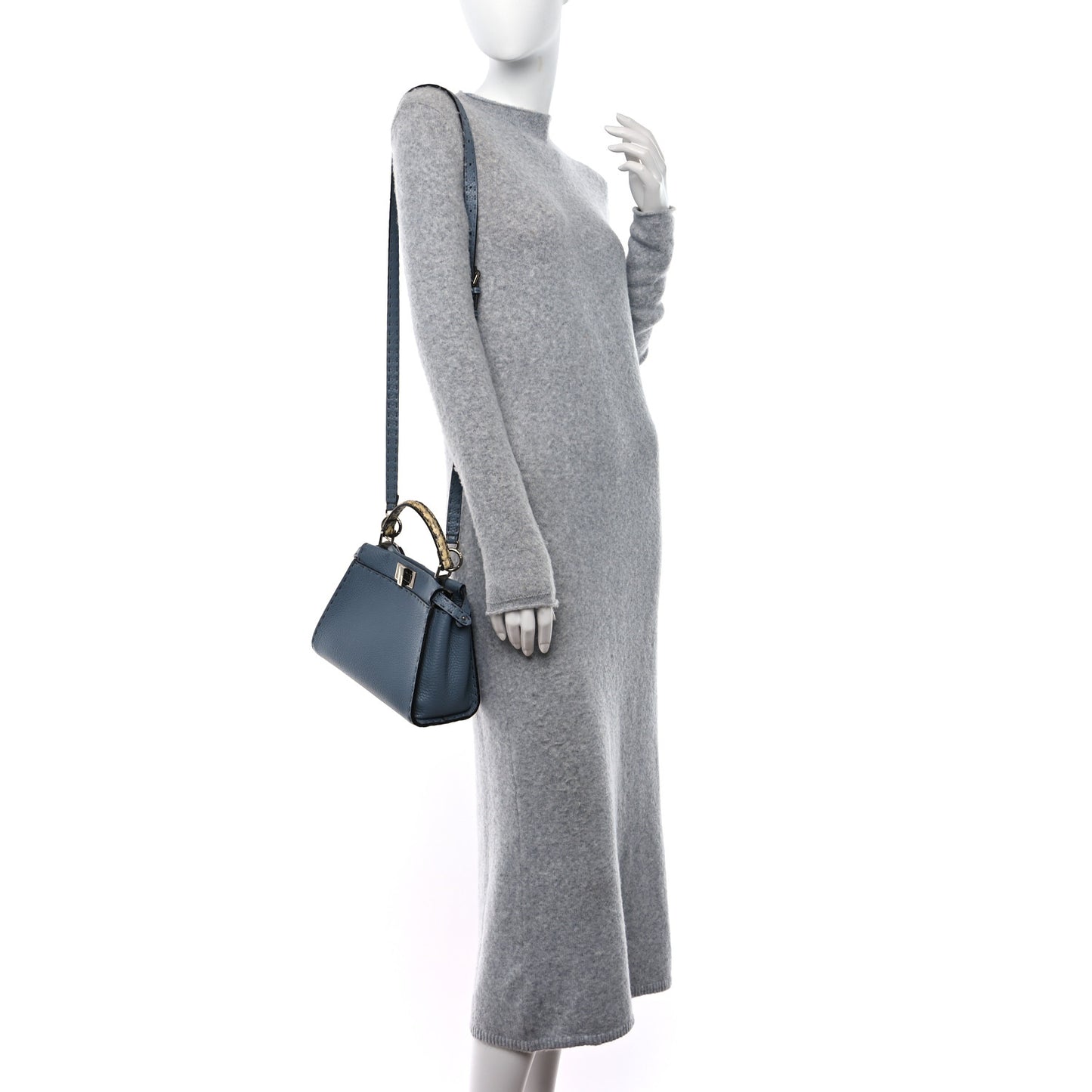 Cuoio Romano Snakeskin Selleria Mini Peekaboo Iconic Satchel Tempesta
