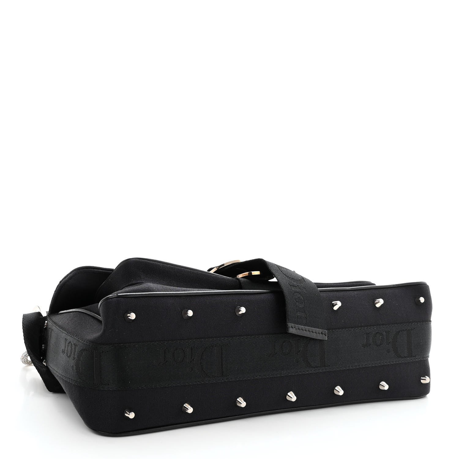 Christian Dior Silk Jersey Crystal Hardcore Clutch Black 4 of 12