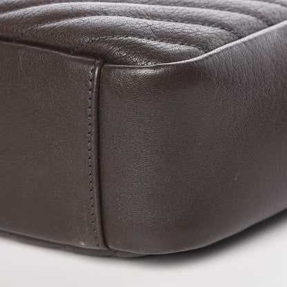 Saint Laurent Sheepskin Matelasse Chevron Monogram Large College Satchel Dark Brown 9 of 9