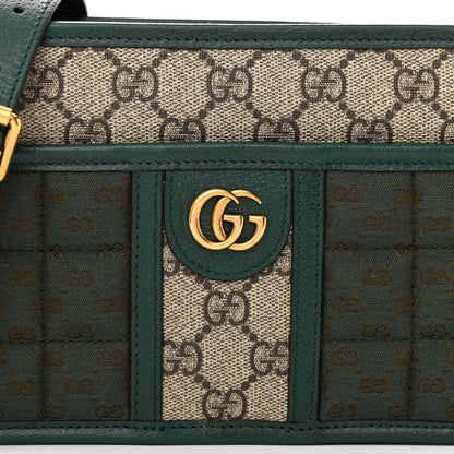 Gucci Monogram GG Mignon Textured Dollar Calfskin GG Supreme Monogram Quilted Mini GG Shoulder Bag Green Beige Ebony 8 of 12