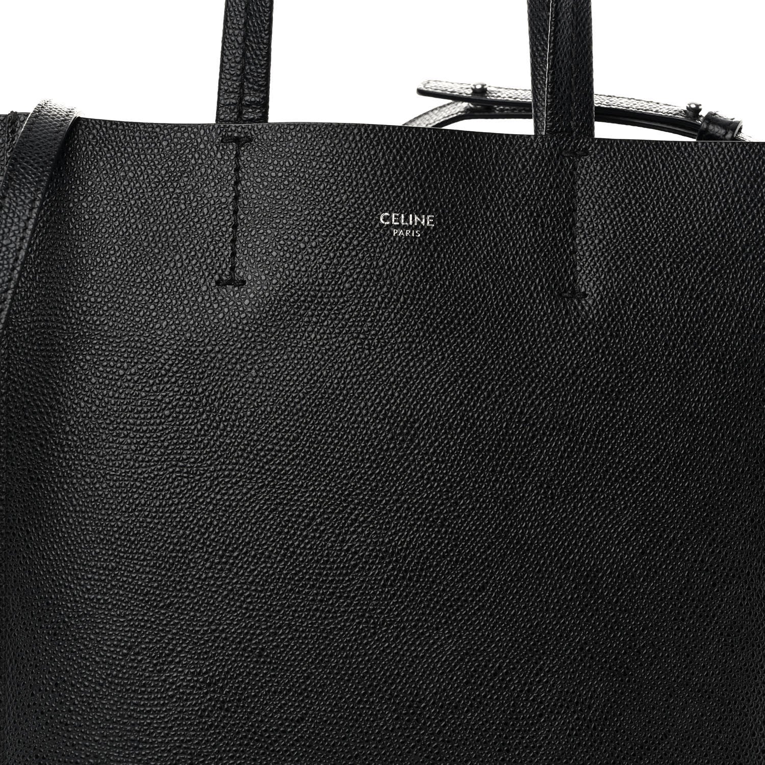 Celine Grained Calfskin Small Vertical Cabas Black 7 of 9