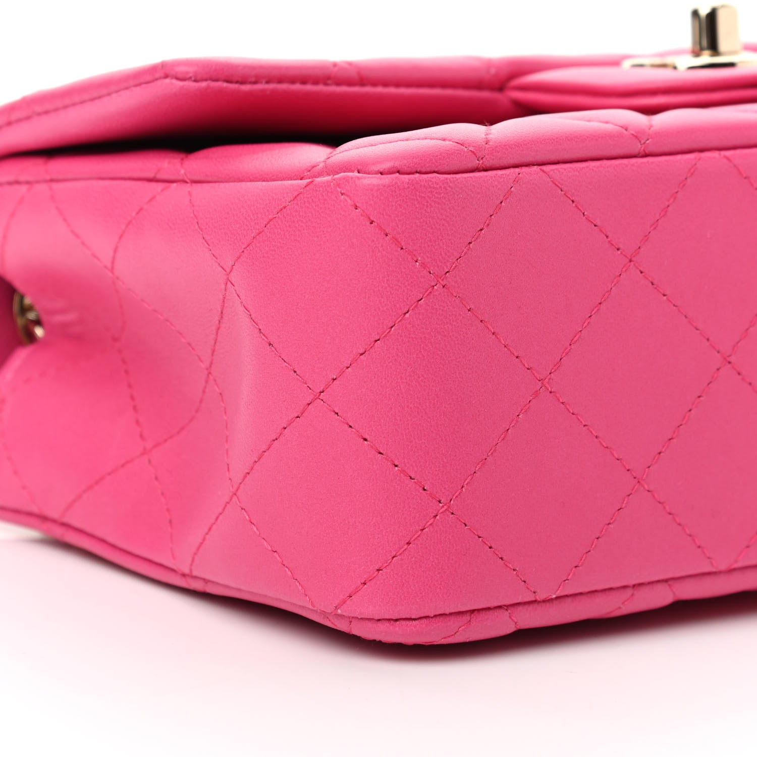 Chanel Lambskin Quilted Mini Rectangular Flap Fuchsia 15 of 20