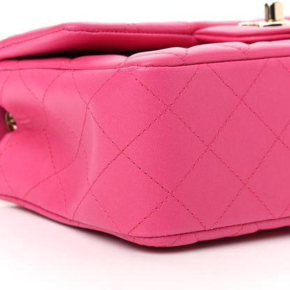 Chanel Lambskin Quilted Mini Rectangular Flap Fuchsia 15 of 20
