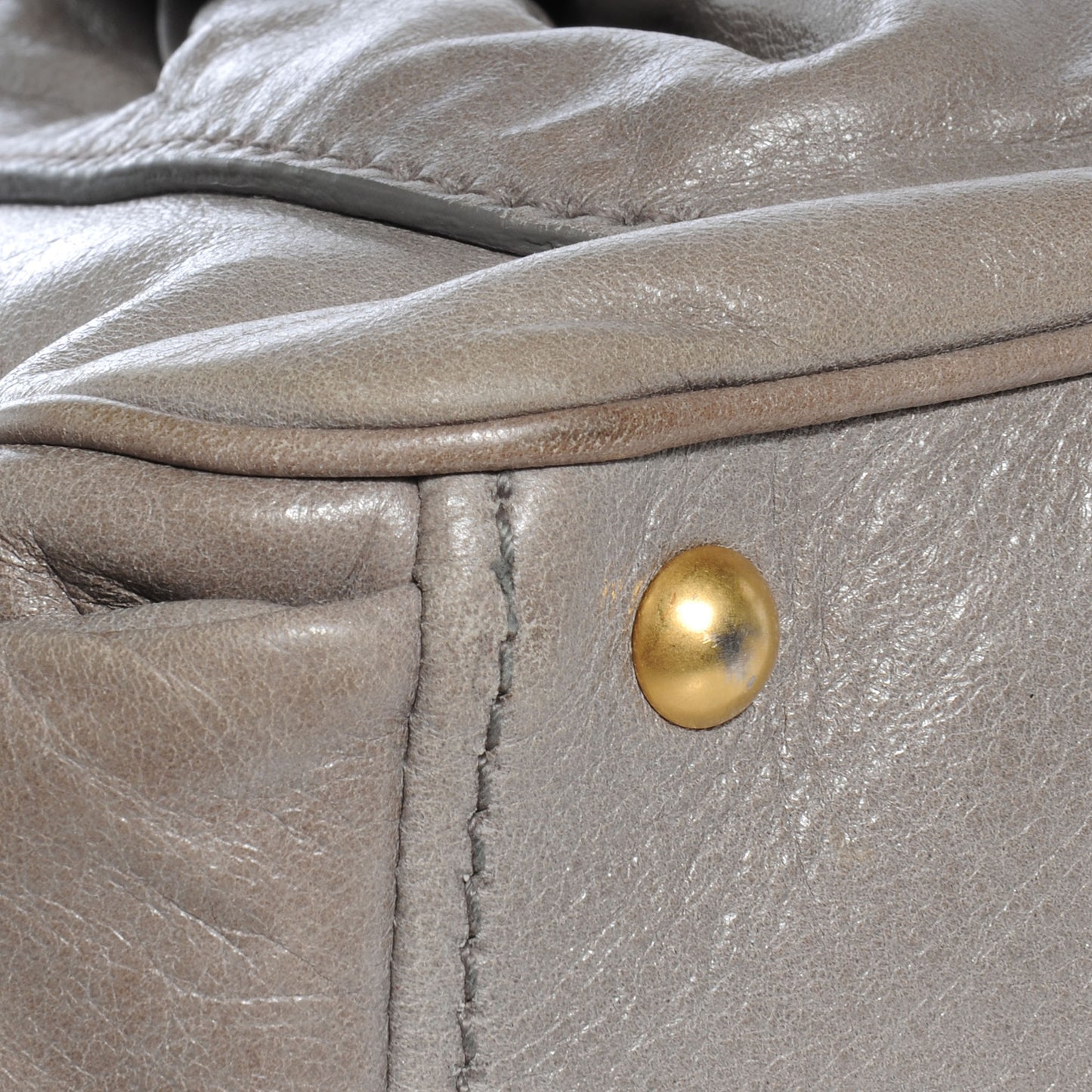Vitello Lux Leather Large Bag Gray