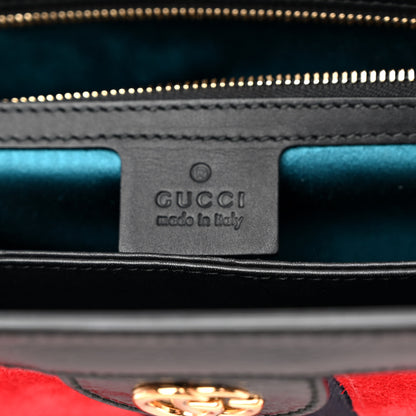 Gucci Suede Patent Web Medium Ophidia Chain Shoulder Bag Hibiscus Red Black 6 of 15