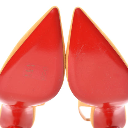Christian Louboutin Veau Velours Apostrophy Sling 85 Pumps 39.5 Epi D'Or 8 of 9
