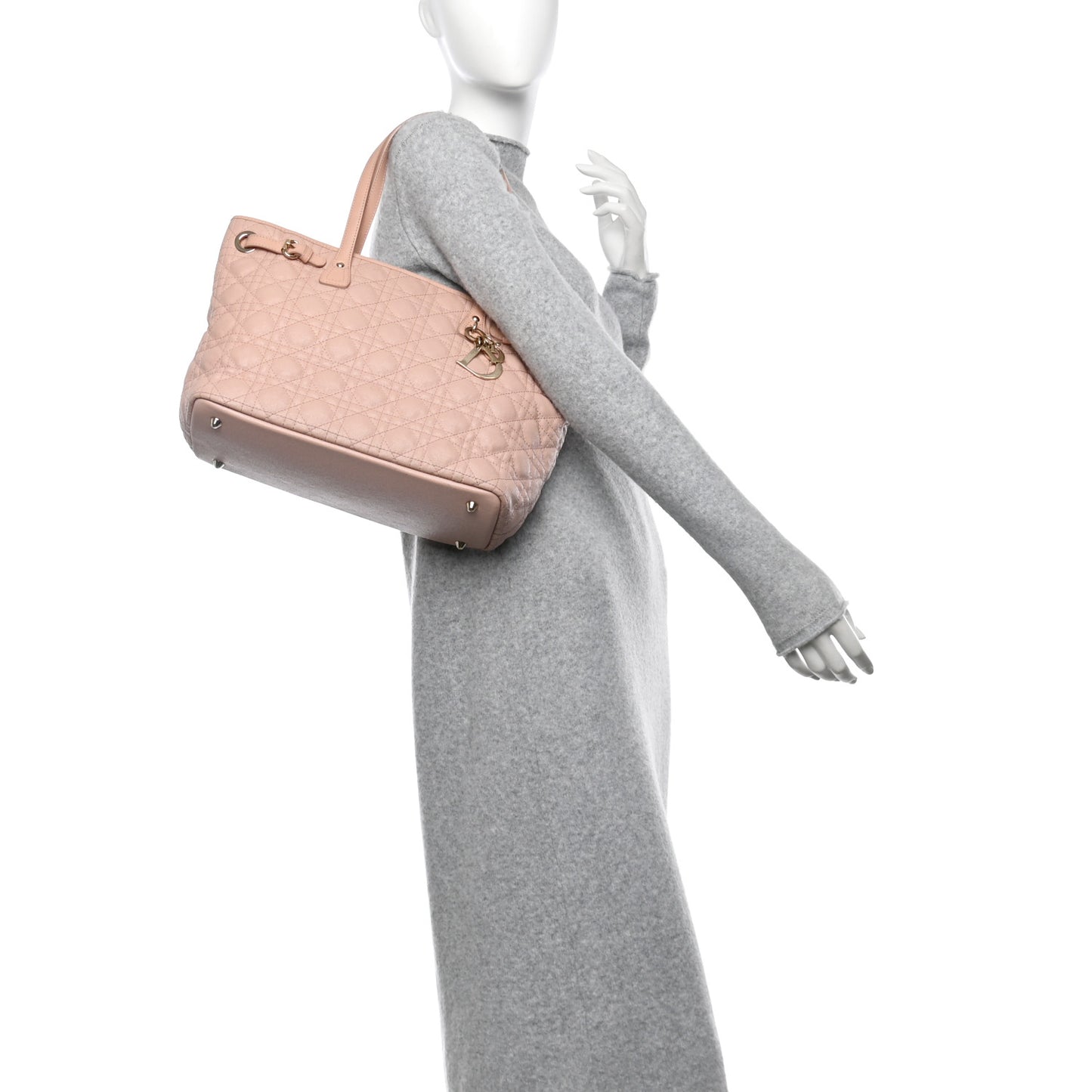 Coated Canvas Cannage Medium Panarea Tote Rosato