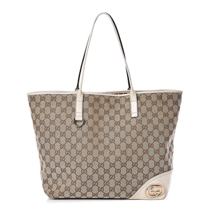 Gucci Monogram Large New Britt Tote Off White 1 of 15