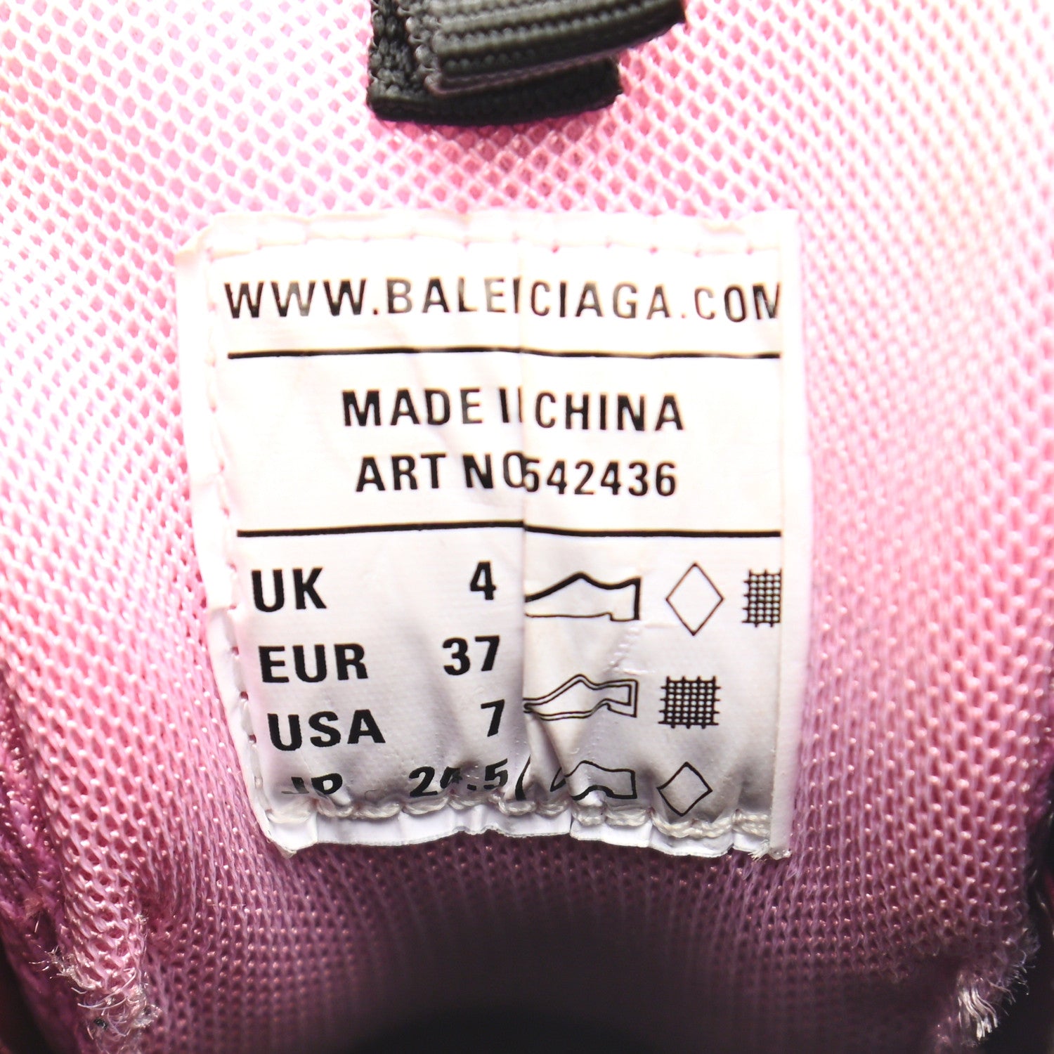 Balenciaga Rubber Fabric Bi-Color Womens Track Sneakers 37 Pink Black 8 of 8