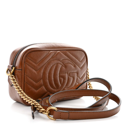 Gucci Azalea Calfskin Matelasse Mini GG Marmont Chain Shoulder Bag Cuir 3 of 10