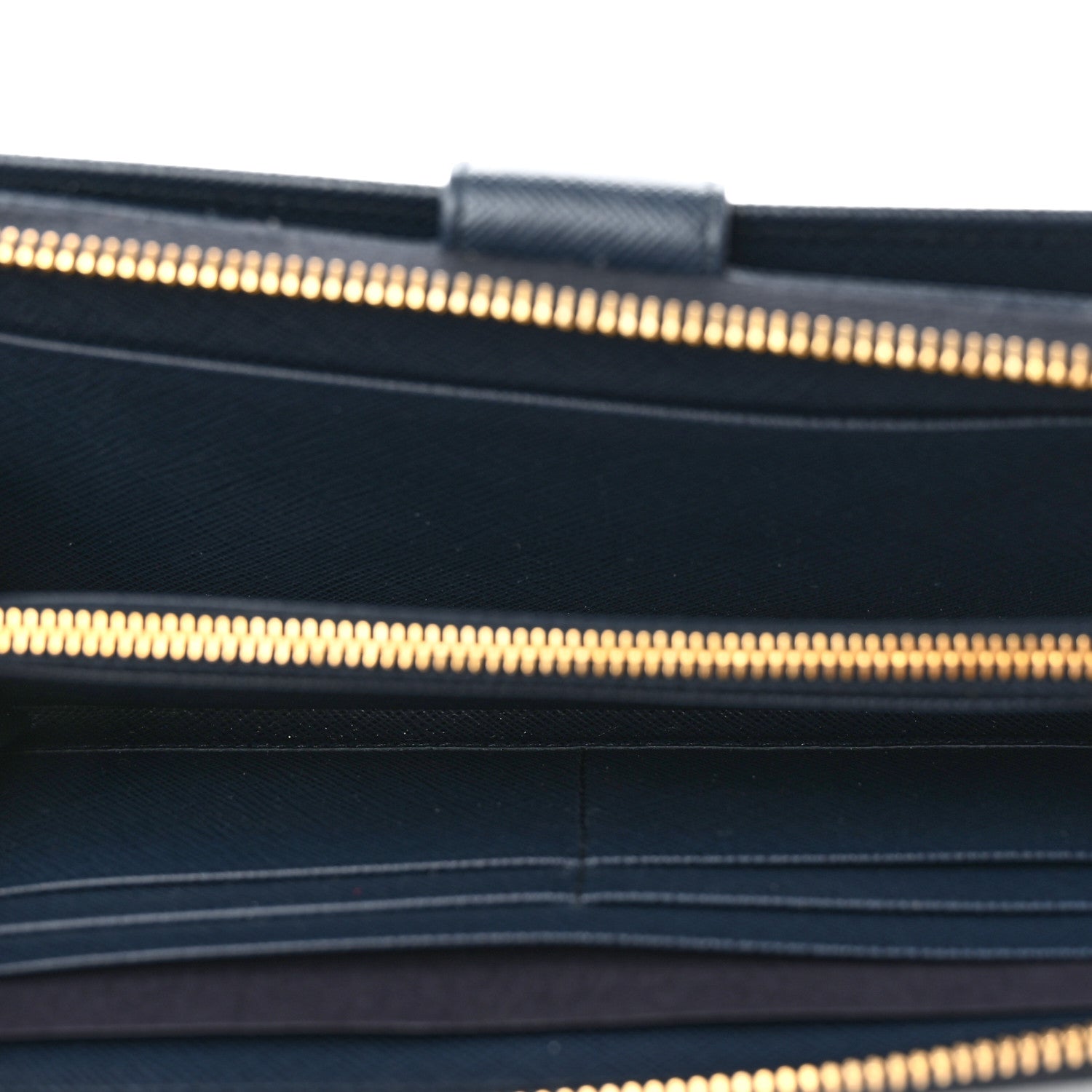 Prada Saffiano Metal Zip Around Wallet Baltico 5 of 8