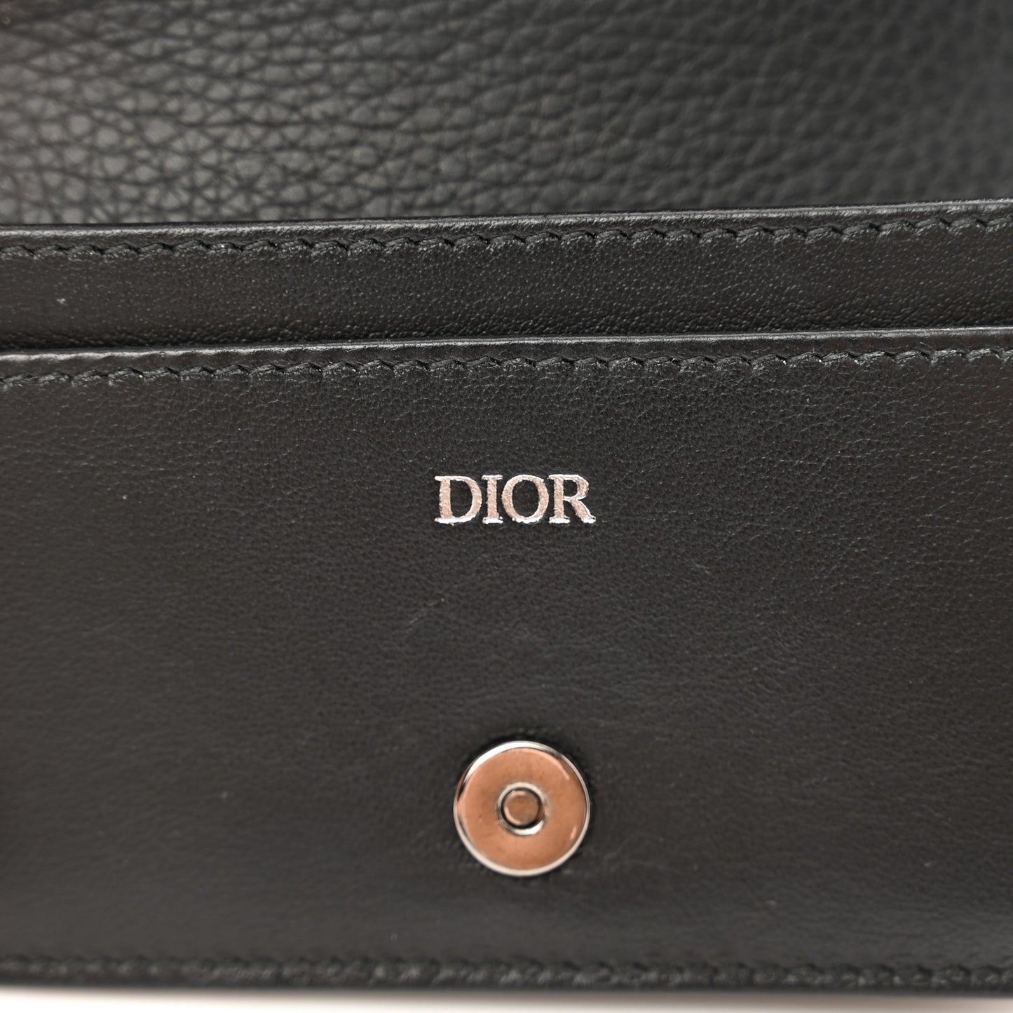 Grained Calfskin CD Icon Wallet Black