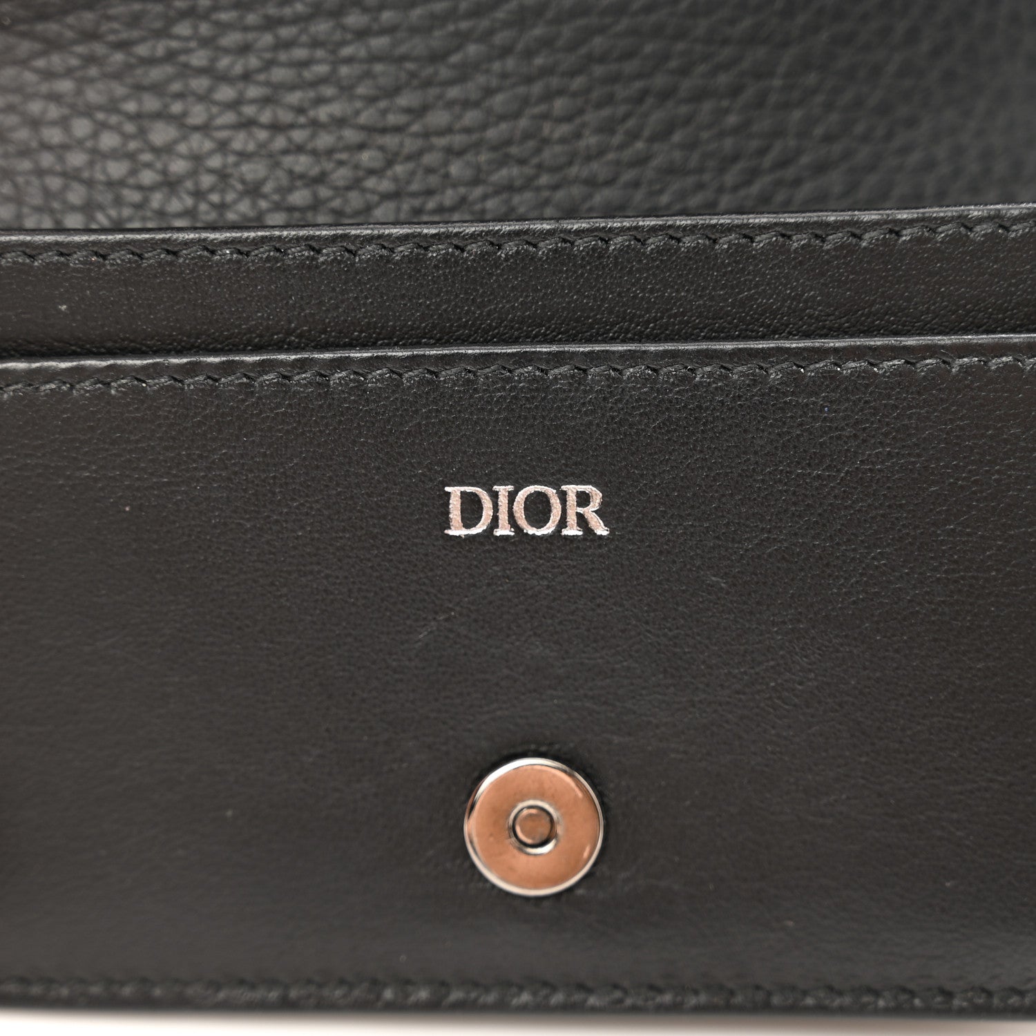 Christian Dior Grained Calfskin CD Icon Wallet Black 6 of 8