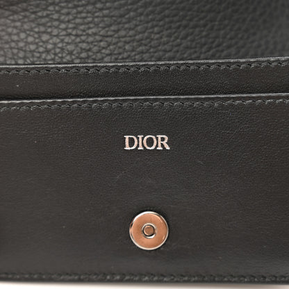 Christian Dior Grained Calfskin CD Icon Wallet Black 6 of 8