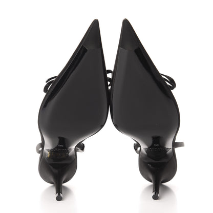 Balenciaga Satin Pointed Toe Knife Slingback Mules 35 Black 6 of 10