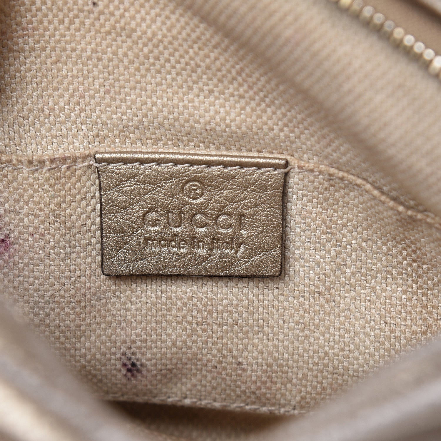 Gucci Metallic Pebbled Calfskin Mini Soho Chain Bag Golden Beige 6 of 11