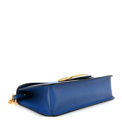 Valentino Garavani Calfskin Vlogo Loco Shoulder Bag Riverside Blue 4 of 10