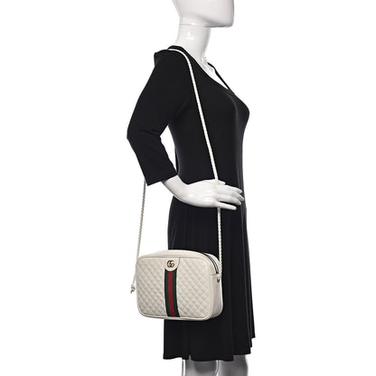Gucci Calfskin Web Trapuntata Small Shoulder Bag Off White 2 of 10