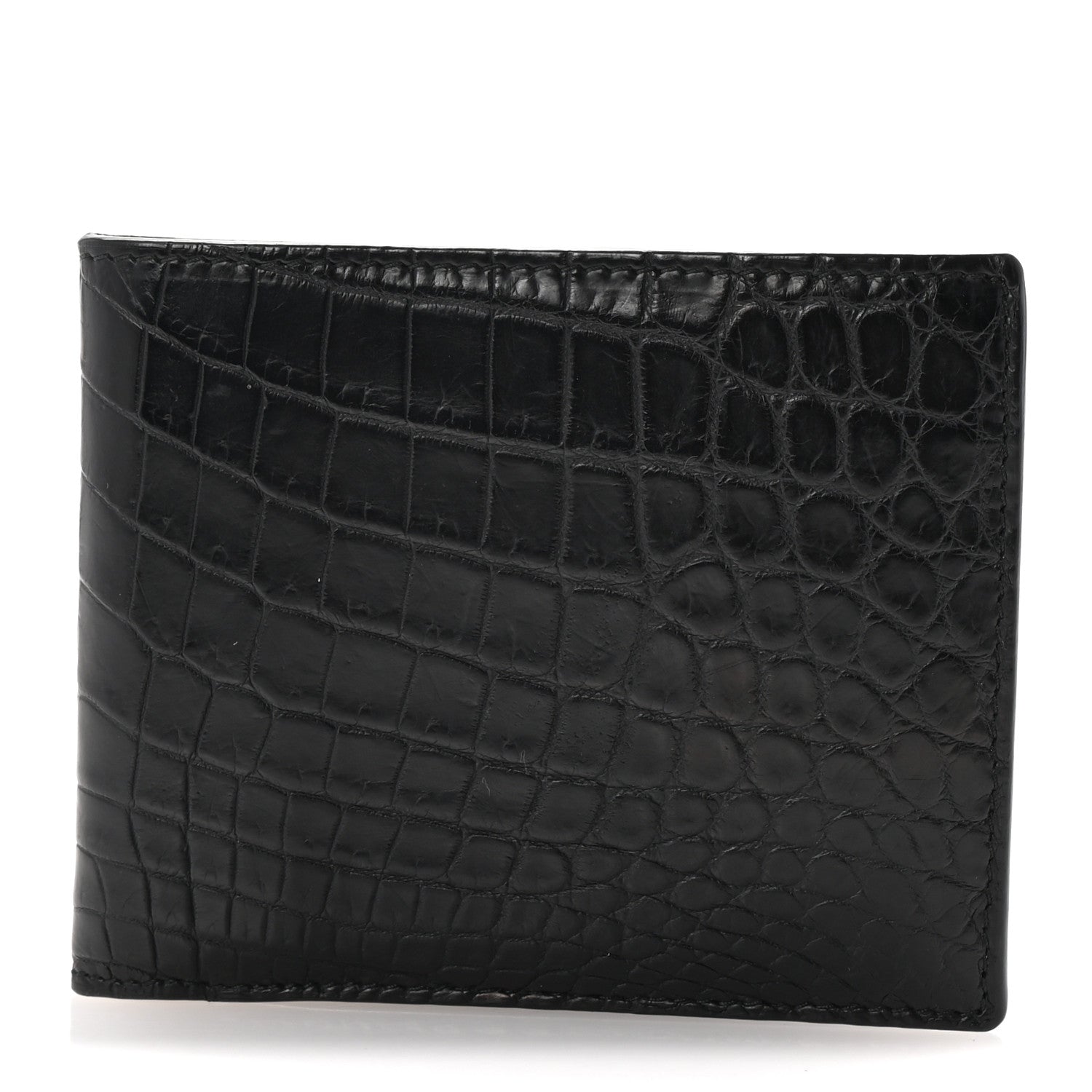 Bottega Veneta Crocodile Bi-Fold Wallet Black 1 of 7