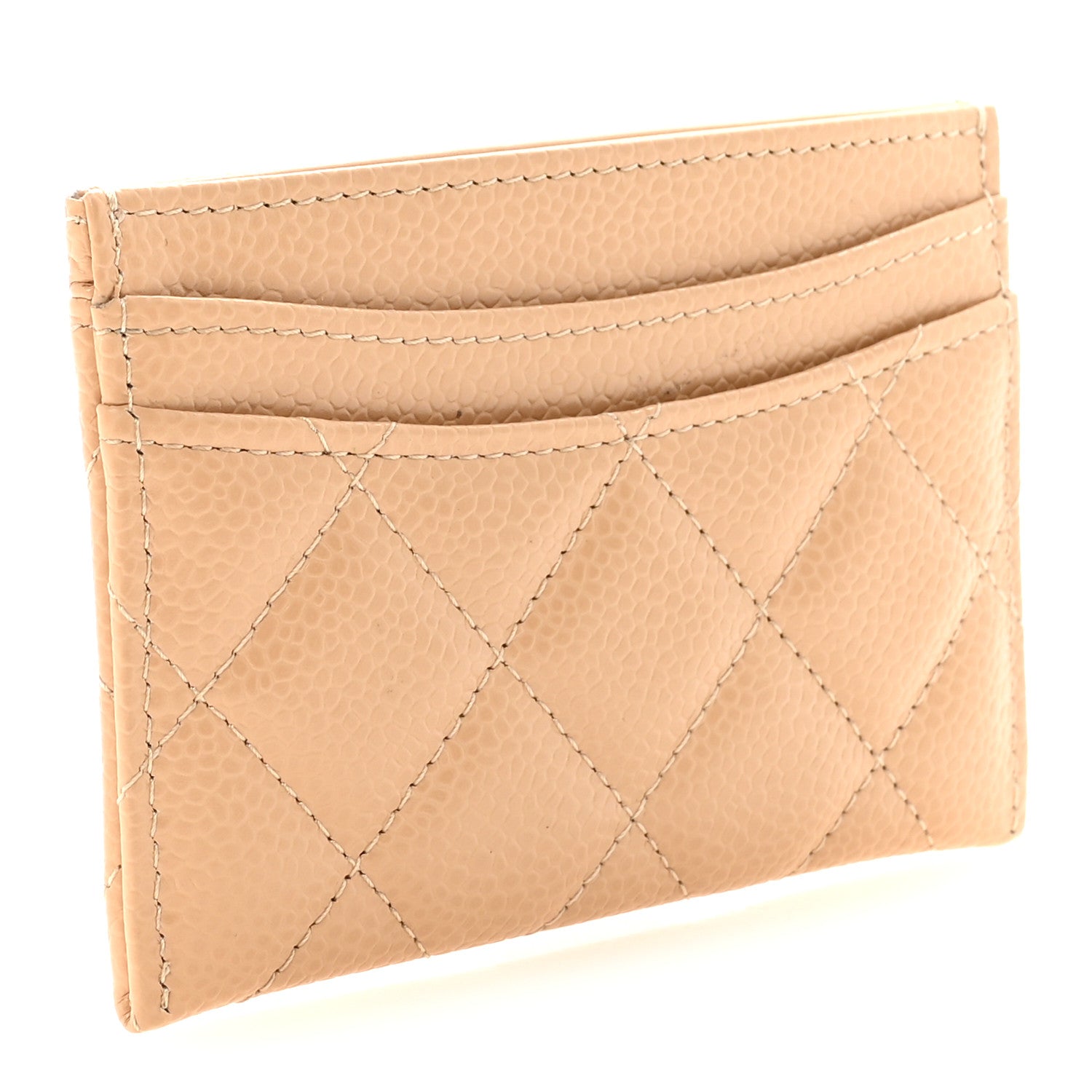 Chanel Caviar Quilted Card Holder Beige 3 of 9