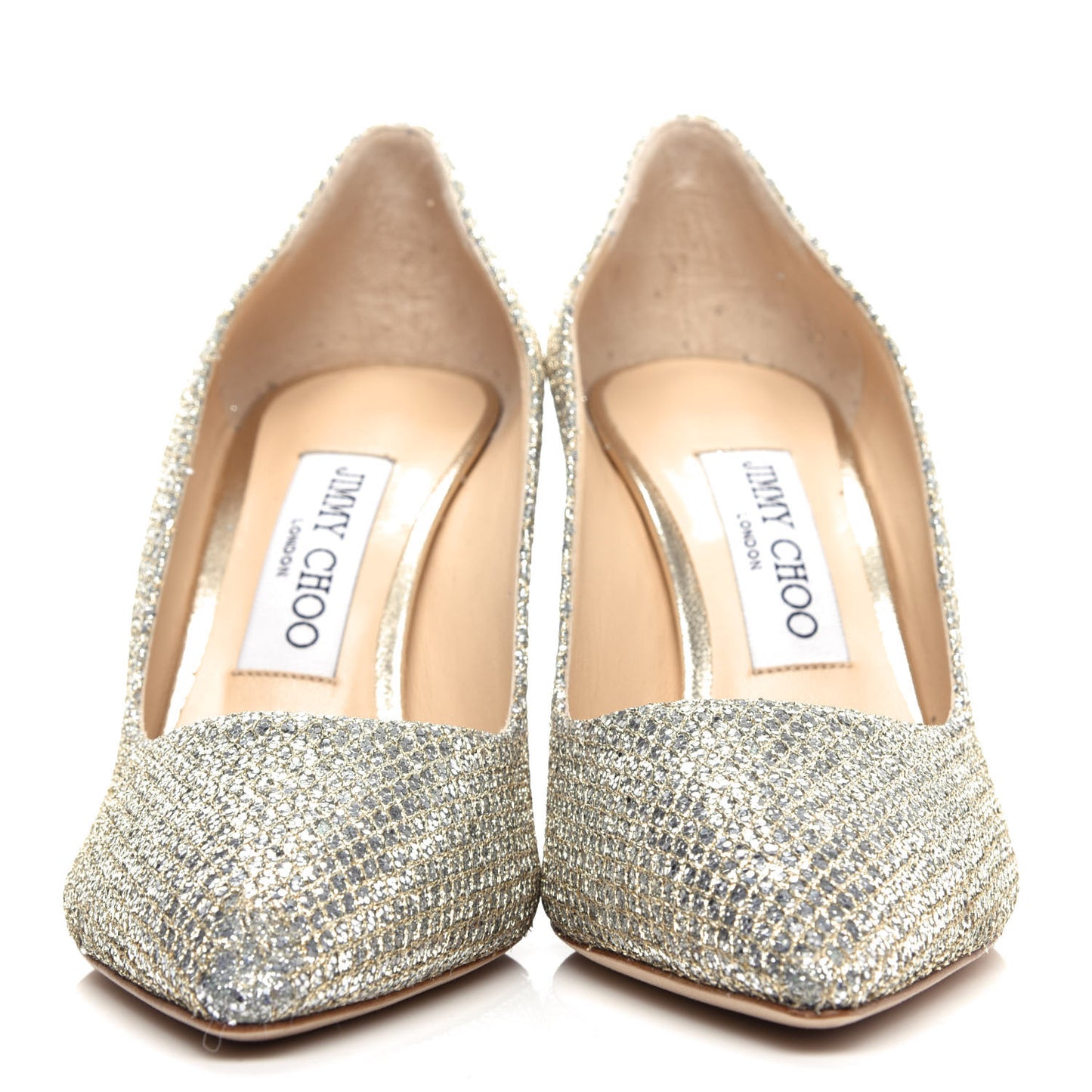 Glitter Fabric Romy 85 Pumps 36.5 Champagne