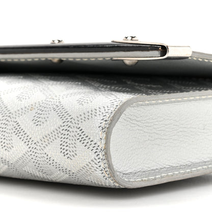 Goyard Goyardine Monte Carlo Bois Clutch With Strap Silver 8 of 17