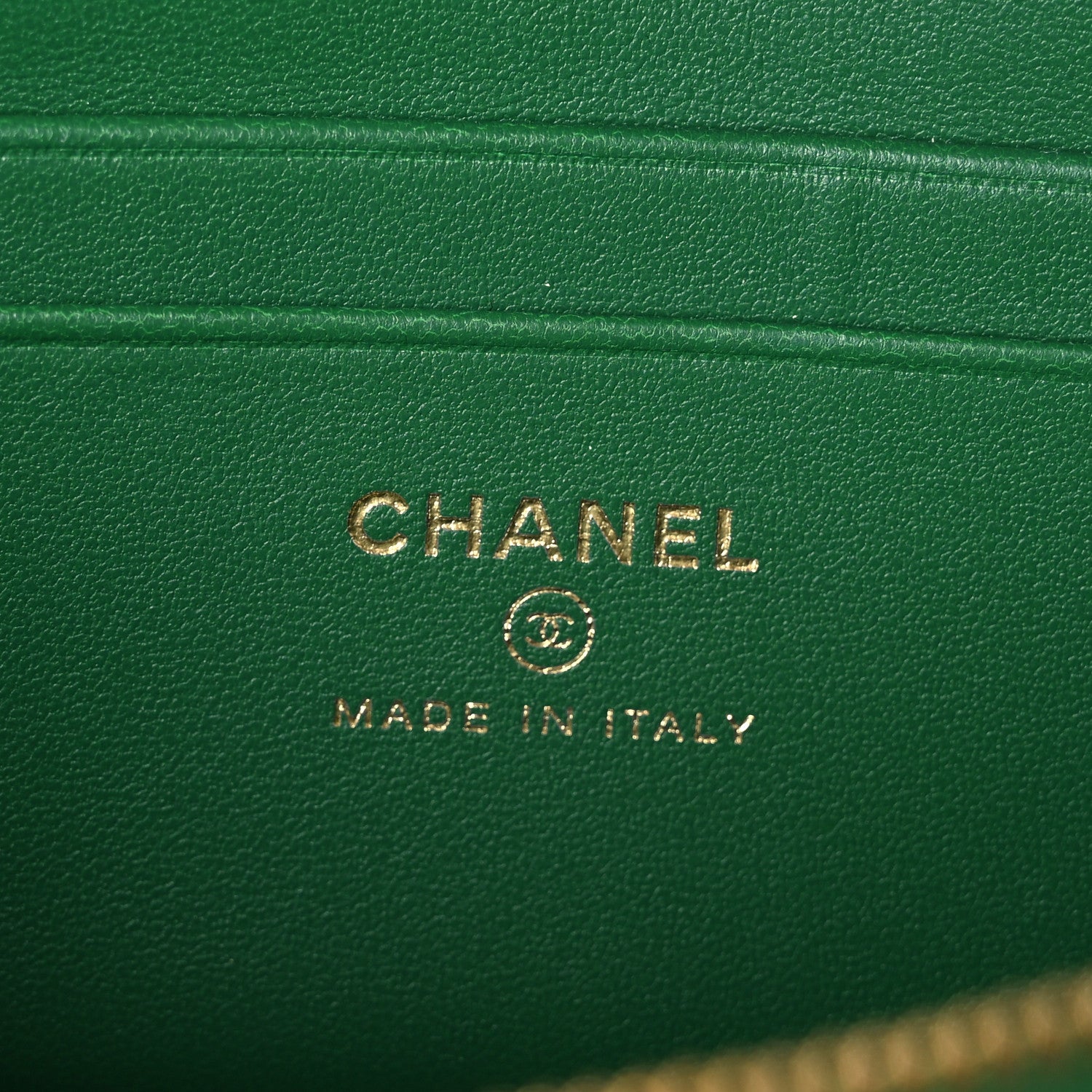 Chanel Calfskin Crocodile Embossed Crococo Top Handle Slim Vanity Case With Chain Green 6 of 11
