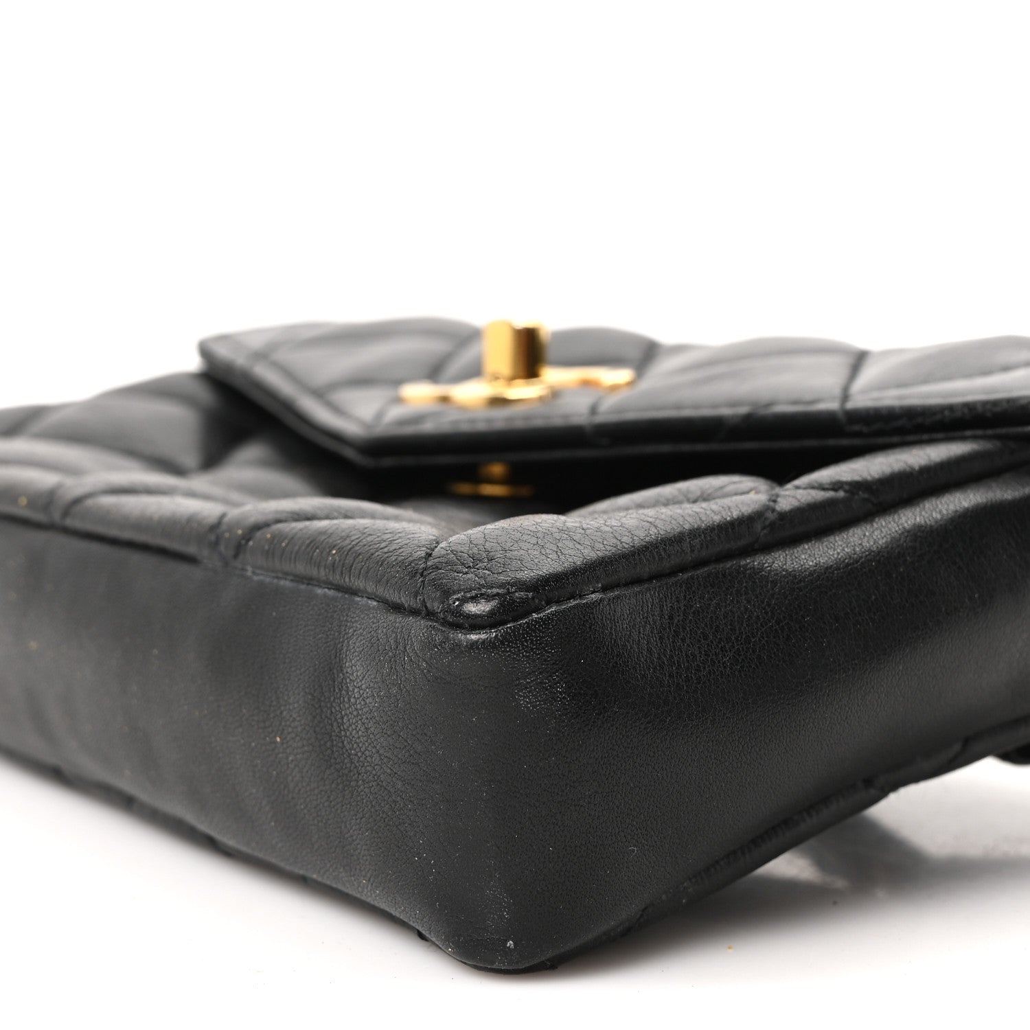 Chanel Lambskin Quilted Flap Waist Belt Bag 75 30 Black 9 of 9