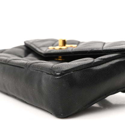 Chanel Lambskin Quilted Flap Waist Belt Bag 75 30 Black 9 of 9